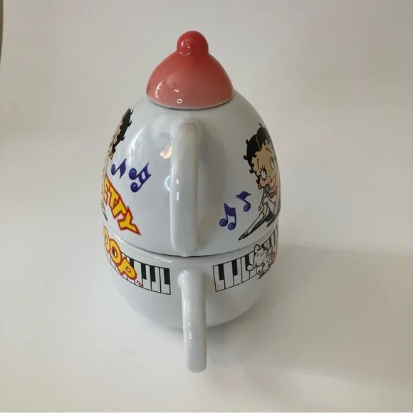 VINTAGE | 1998 BETTY BOOP CARTOON TEA-4-ONE 18 OZ POT & MUG SET Pink Top - Picture 5 of 10